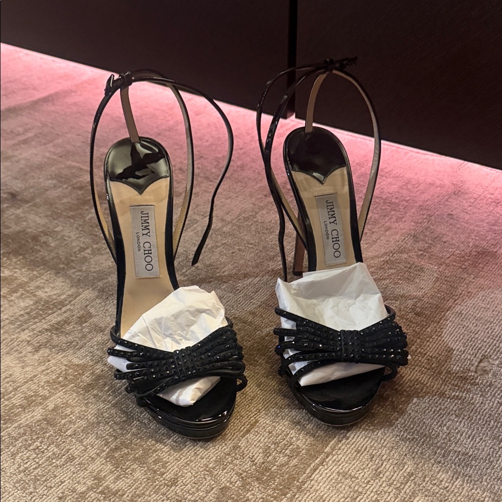 Jimmy Choo Black Studded Heels